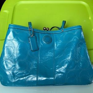 Turquoise Coach purse